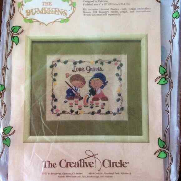 The Bumpkins Love Grows Vintage Counted Cross Stitch Kit by Creative Circle - Picture 1 of 5
